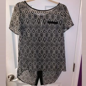 Black and White Blouse